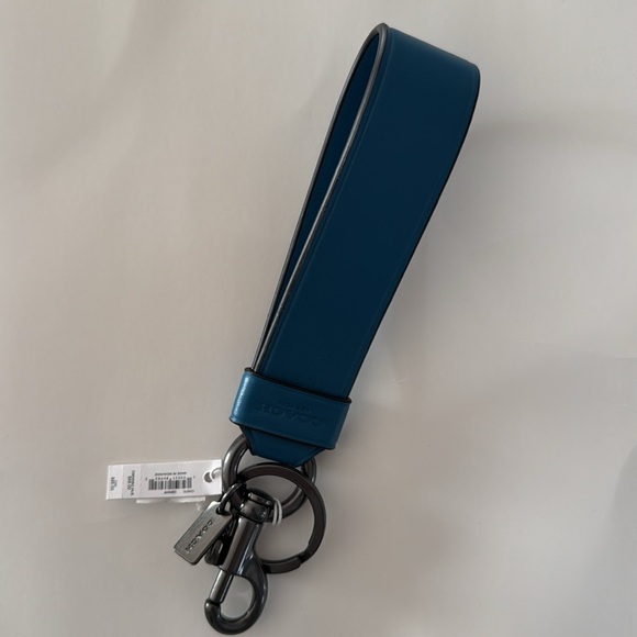 COACH Large Loop Key Fob Blue Hay / Gunmetal NWT $80 - Picture 4 of 7